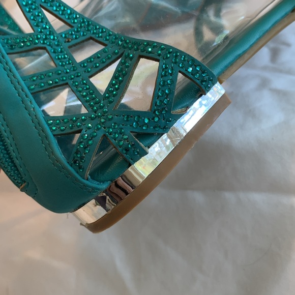 Turquoise bling sandals - Picture 4 of 5